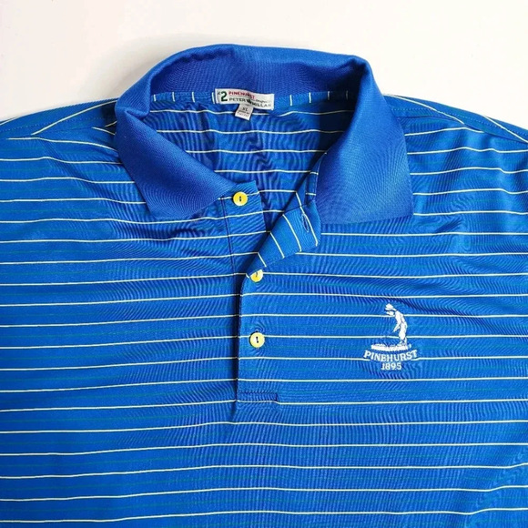 Pinehurst Designed by Peter Millar Polo Shirt Size XL Blue Men's - Picture 2 of 8